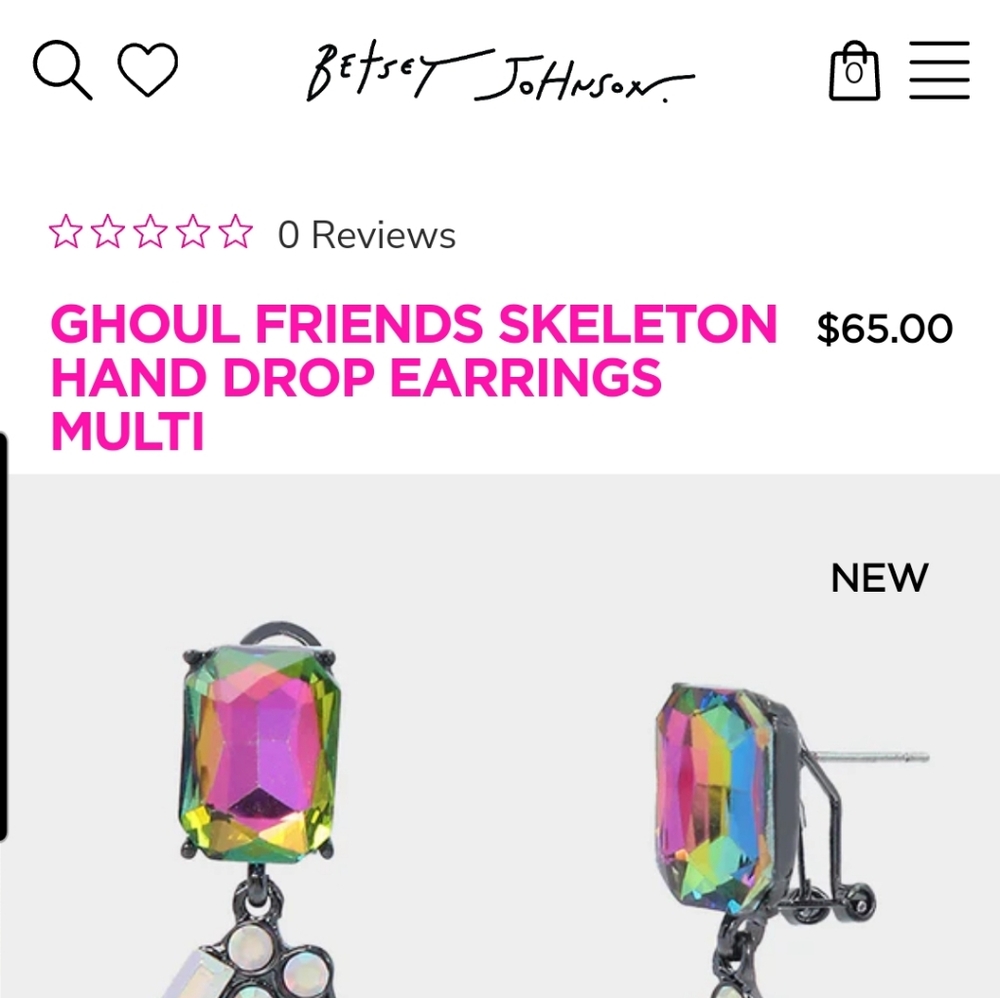 Authentic Betsey Johnson Halloween Hands Earrings NWR